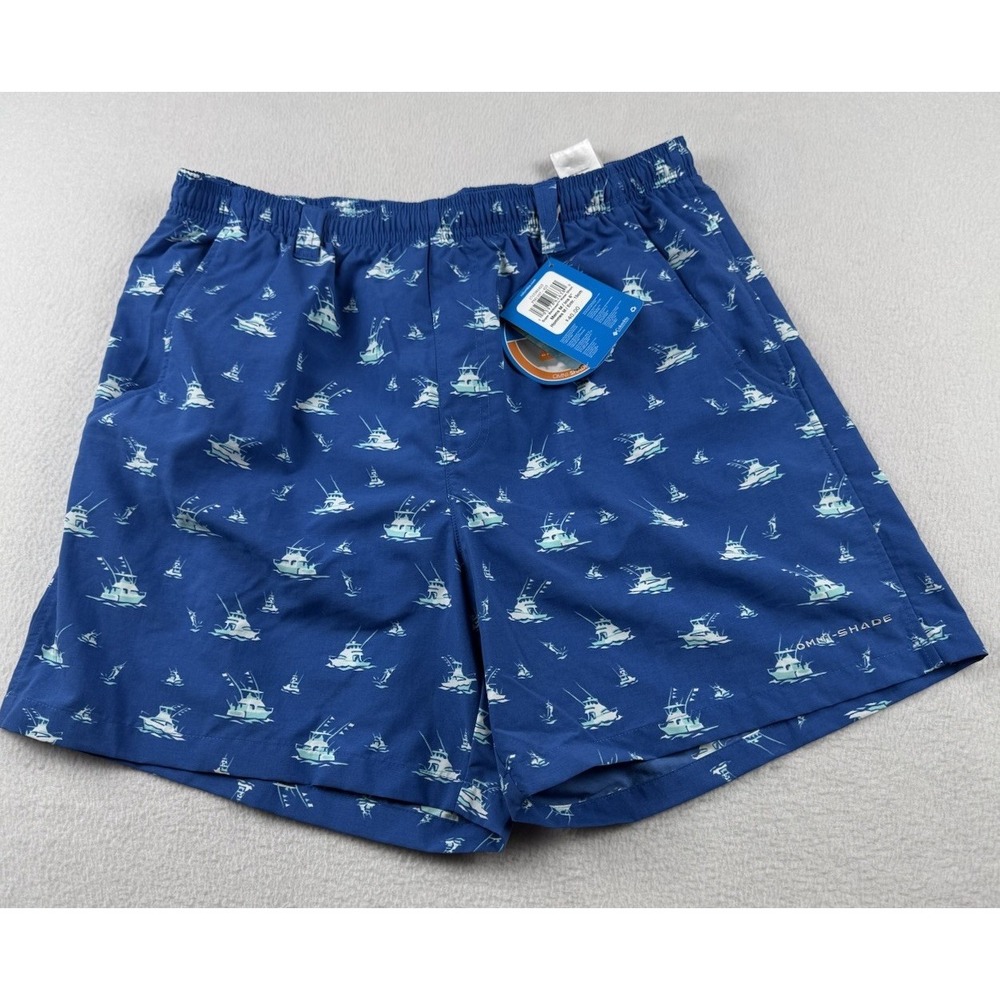 Columbia Sportswear PFG Fishing Yacht Print Men's M Swim Trunks NWT Omni-Shade